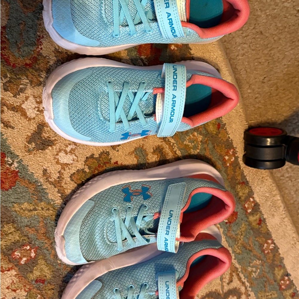 Under Armour Kids Teal and Coral Sneakers
Listing for one pair